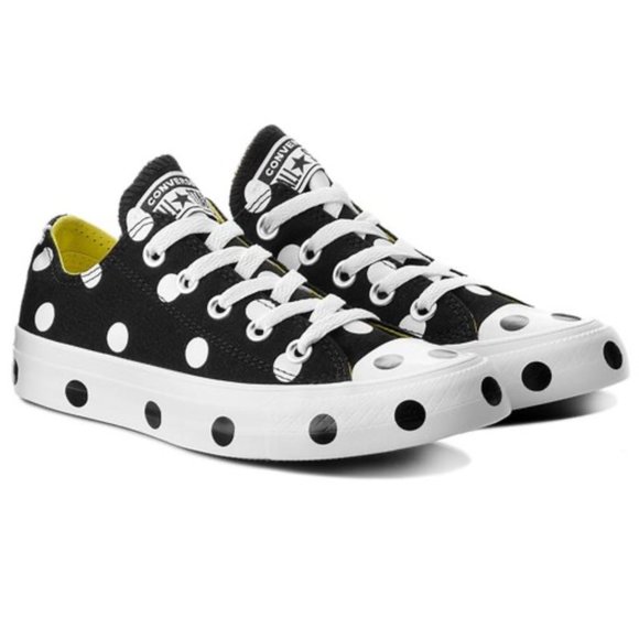 Converse Shoes - Converse Chuck Taylor All Star OX Low Top Sneakers Polka Dot Black & White, Sz 6